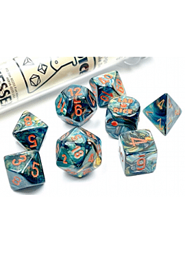Chessex Lustrous Polyhedral Alpestris/orange 7-Die Set